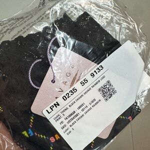 Savage x Fenty Rainbow Logo Black Lace Thong